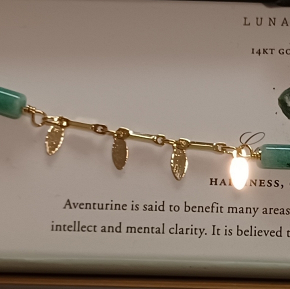 LUNA NORTE GREEN AVENTURINE GEMSTONES ANKLET ANKLE - Picture 6 of 9